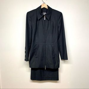 State Of Claude Montana Made In France 2PC Suit Full Zip Jacket W/ Mini Skirt 4